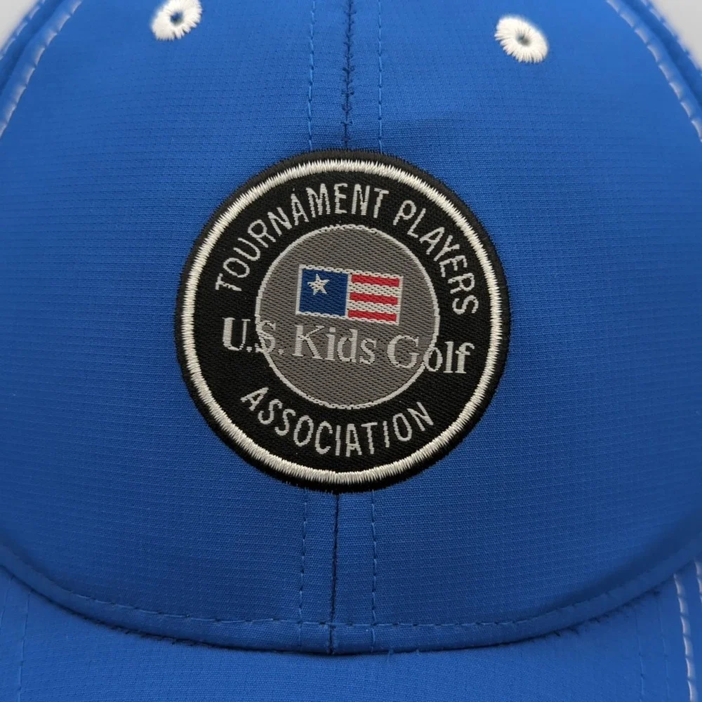 US Kids Golf Tournament Players Association Caddie Strapback Hat Blue 58cm Adult